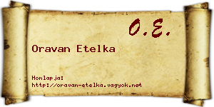Oravan Etelka névjegykártya